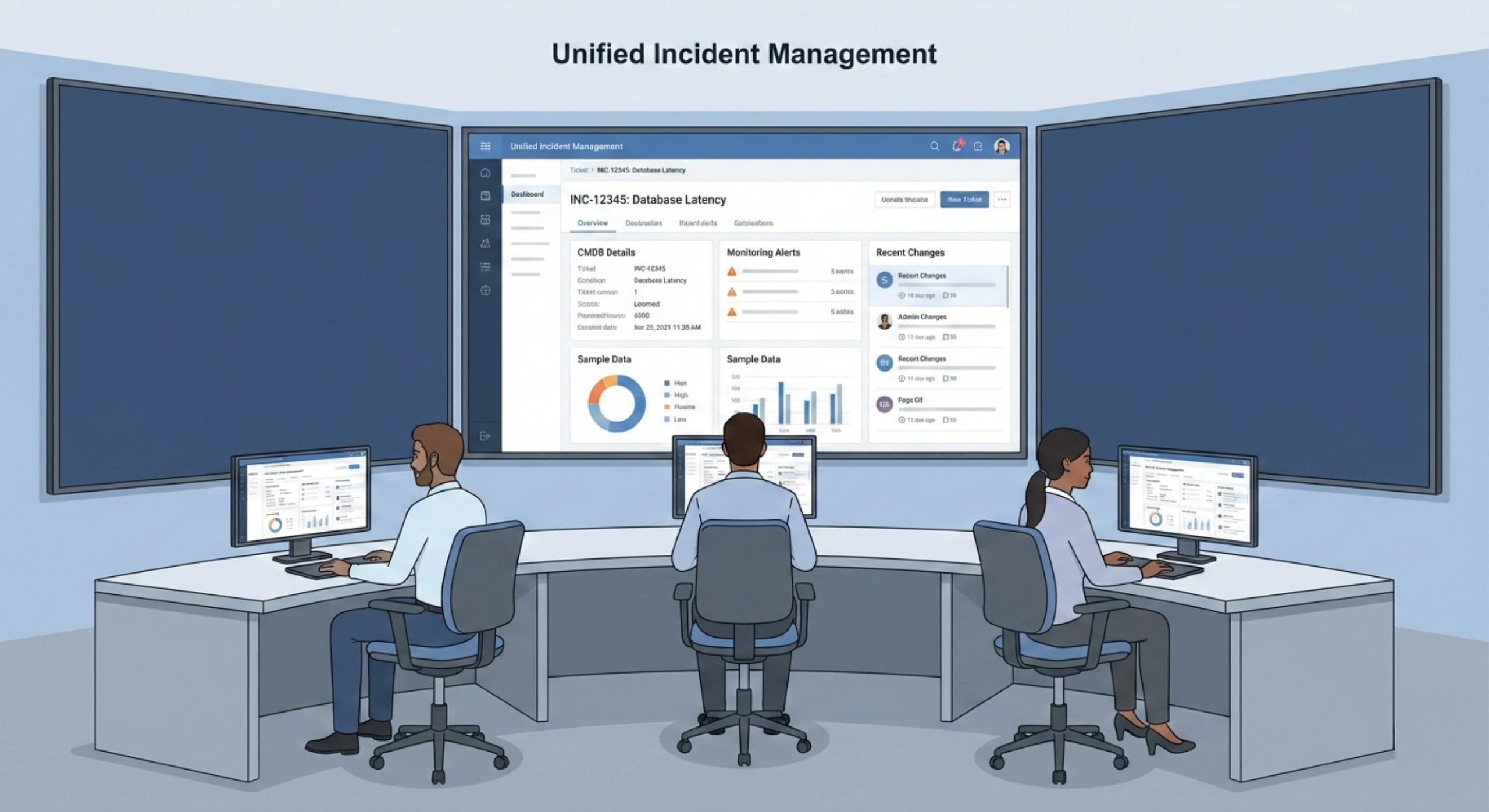 Enterprise ticketing system integration with CMDB, monitoring, and identity tools