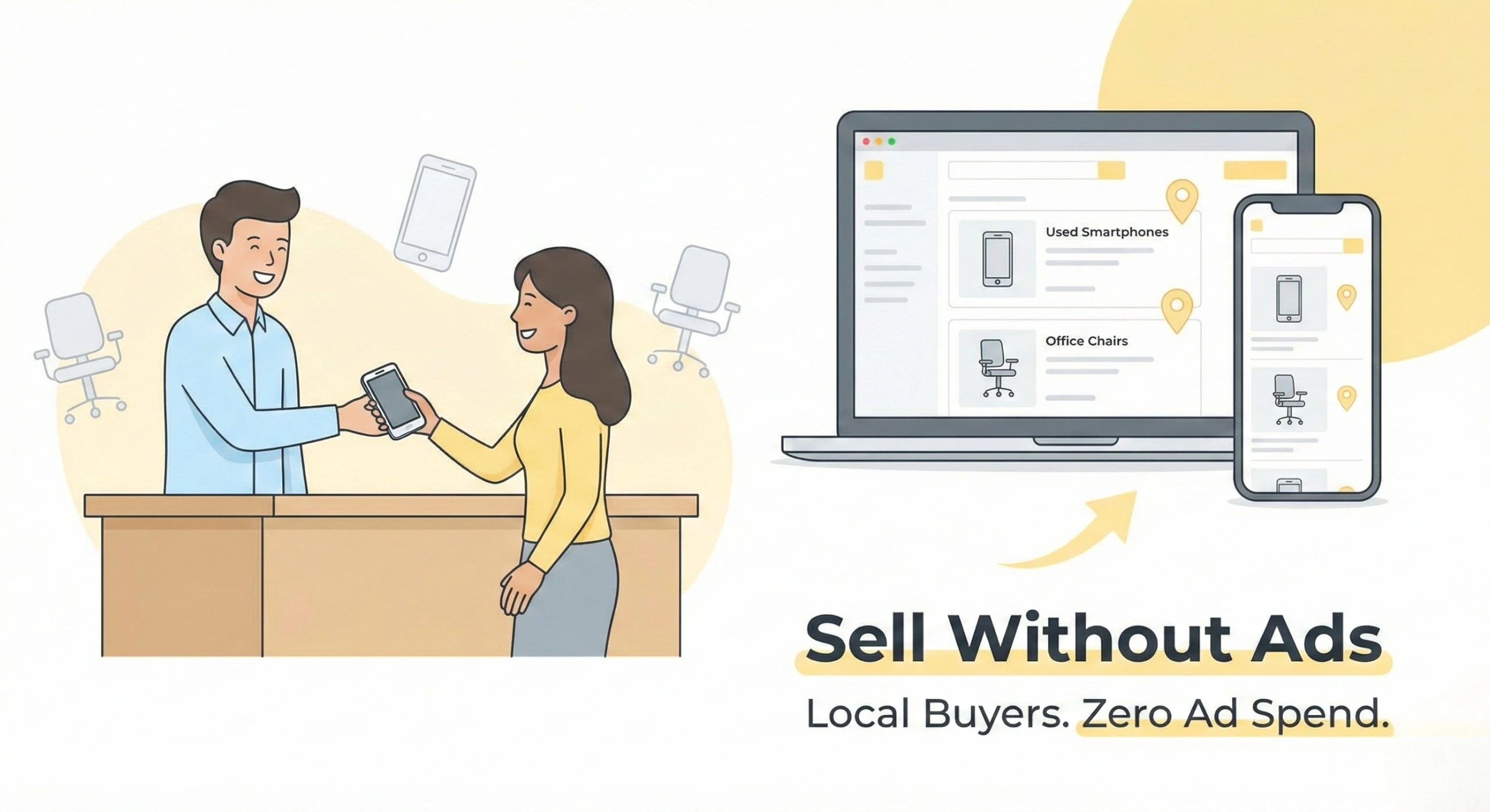 Small business owner selling refurbished phones through local classifieds