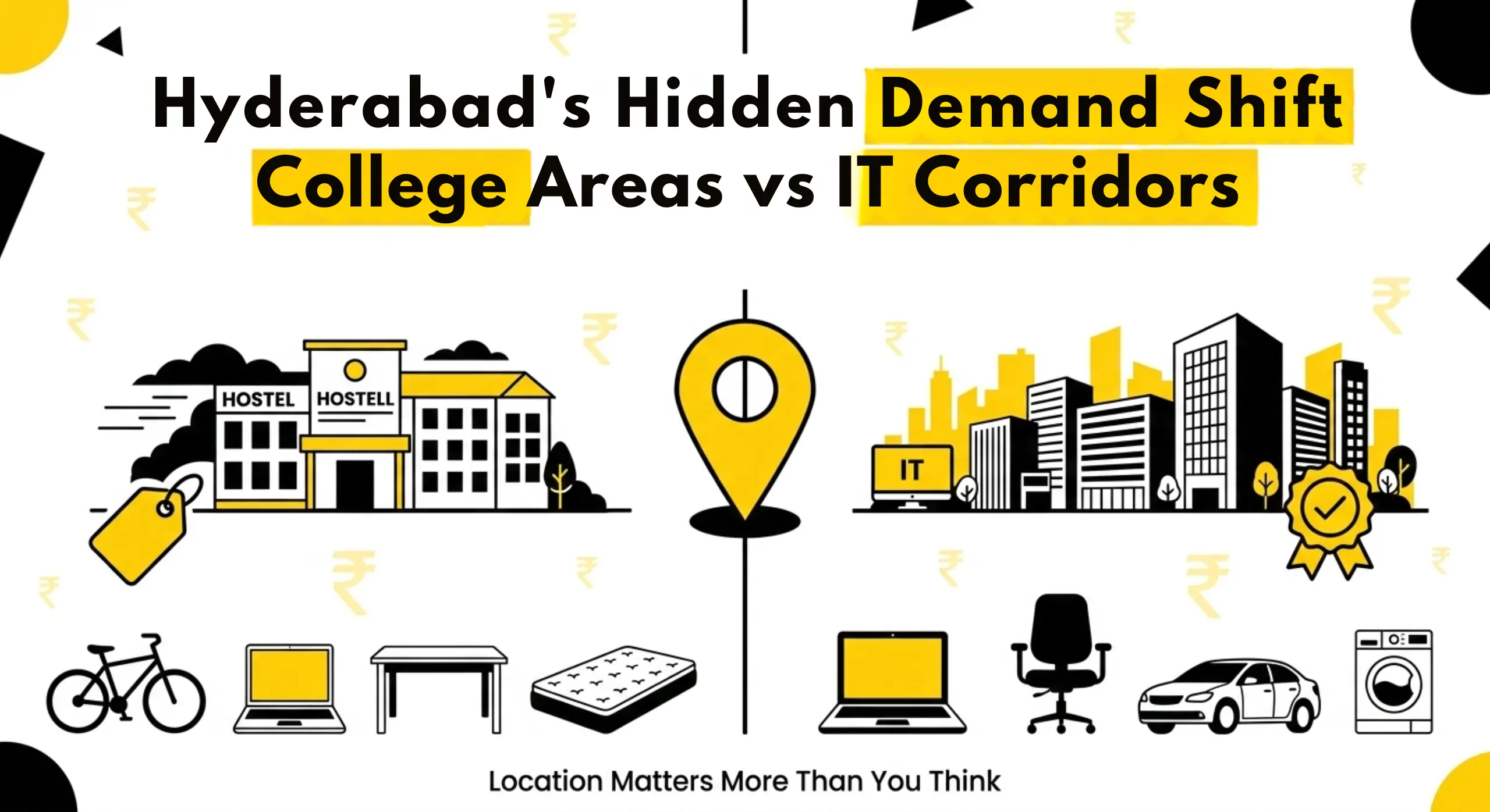 Comparison of second-hand buying trends in college areas and IT corridors in Hyderabad