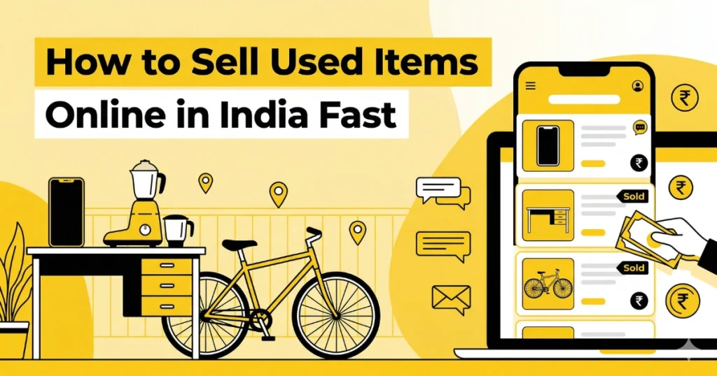 How to sell used items online in India fast using local classifieds with household items and sold listings