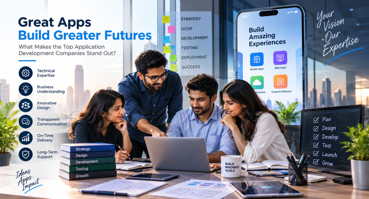 Top application development companies team collaborating on innovative app solutions