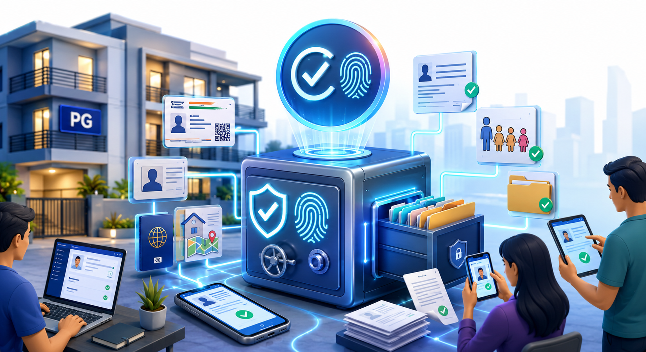 PG KYC management system for securely organizing and tracking tenant documents and records