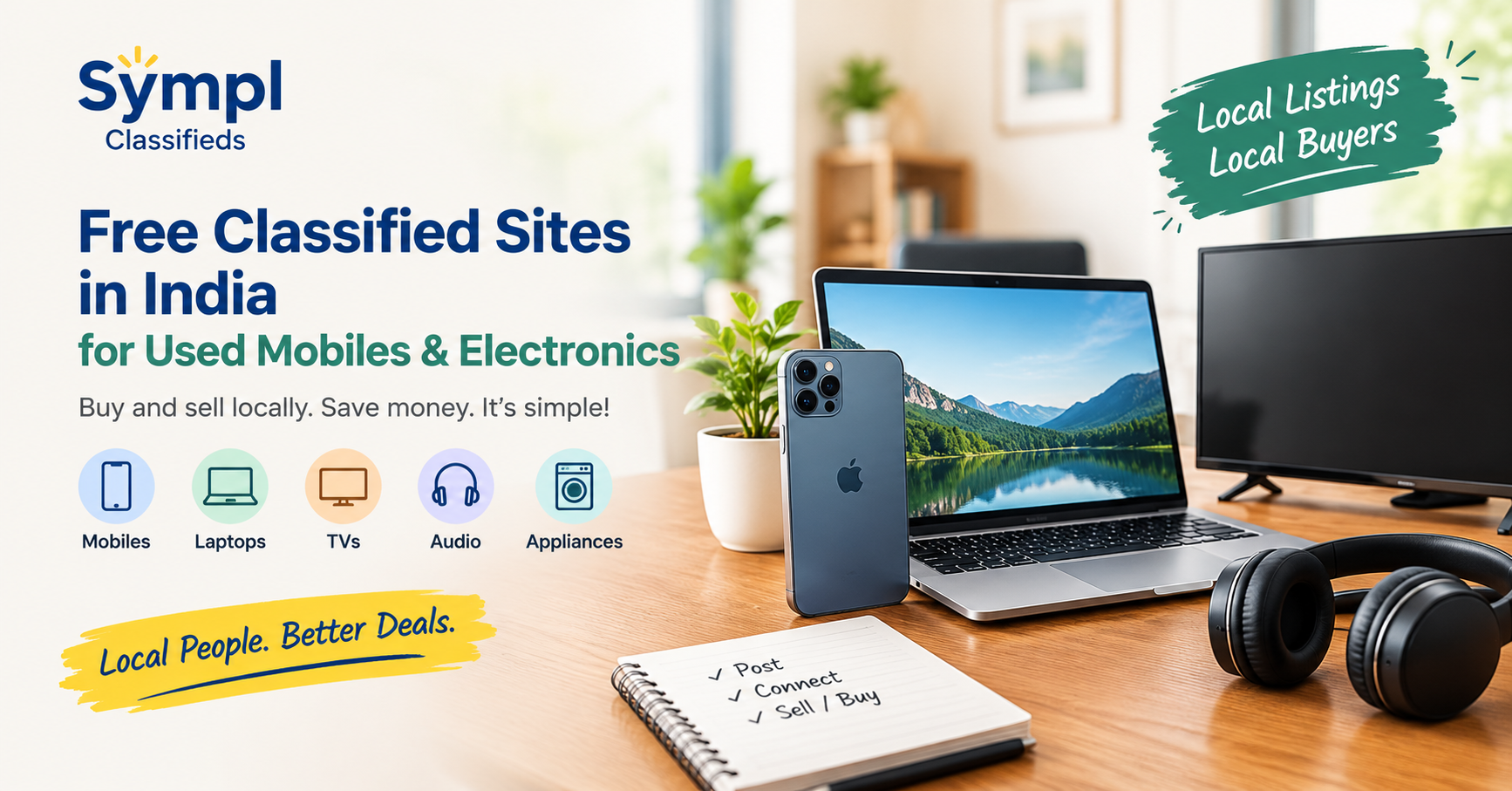 Free classified sites in India for used mobiles and electronics on Sympl Classifieds